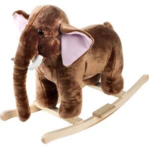HAPPY TRAILS Plush Elephant Rocker Ride On Toy with Sound- Baby/Kids/Toddler EUC